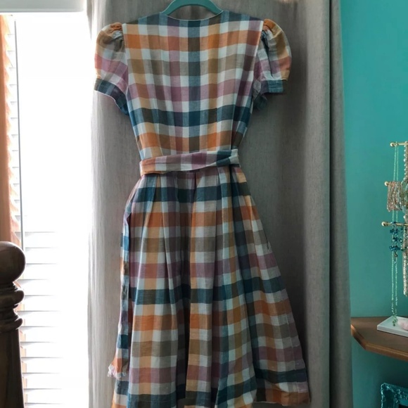 Gal Meets Glam Collection, Linen Check Dress, Size 0 - Picture 8 of 14